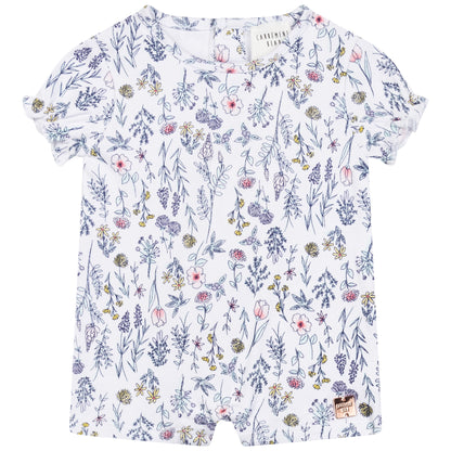 Spring floral print -Short sleeve all in one - Little Hero Kids