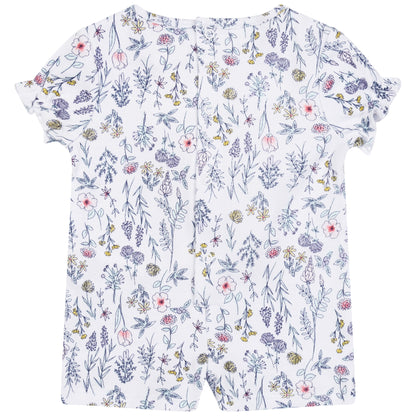 Spring floral print -Short sleeve all in one - Little Hero Kids