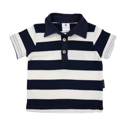 Bold Stripe Polo - Navy - Little Hero Kids