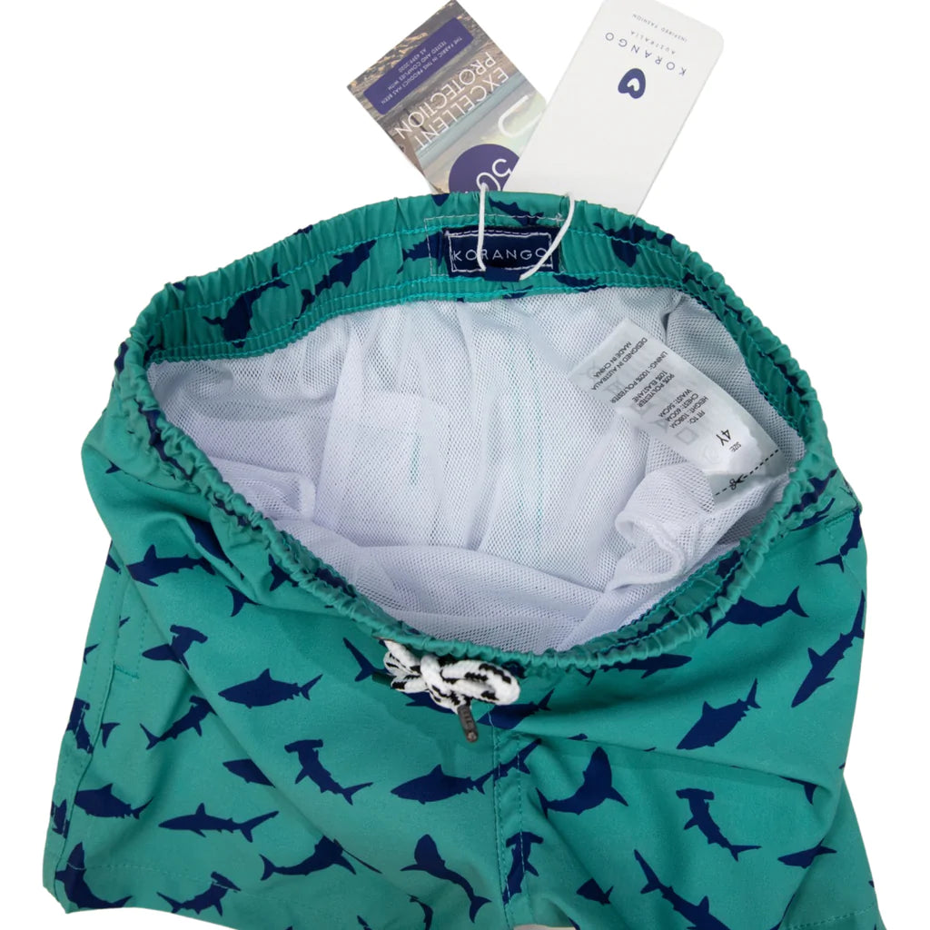 Korango Green Shark Boardies - Little Hero Kids