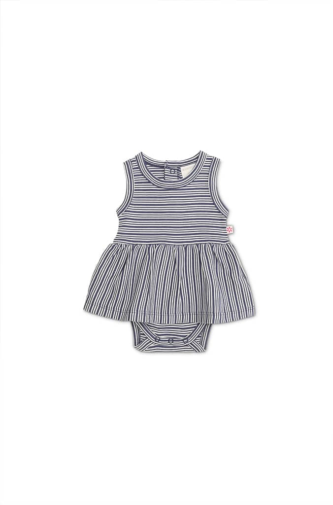 Navy Stripe Bodysuit Dress - Little Hero Kids