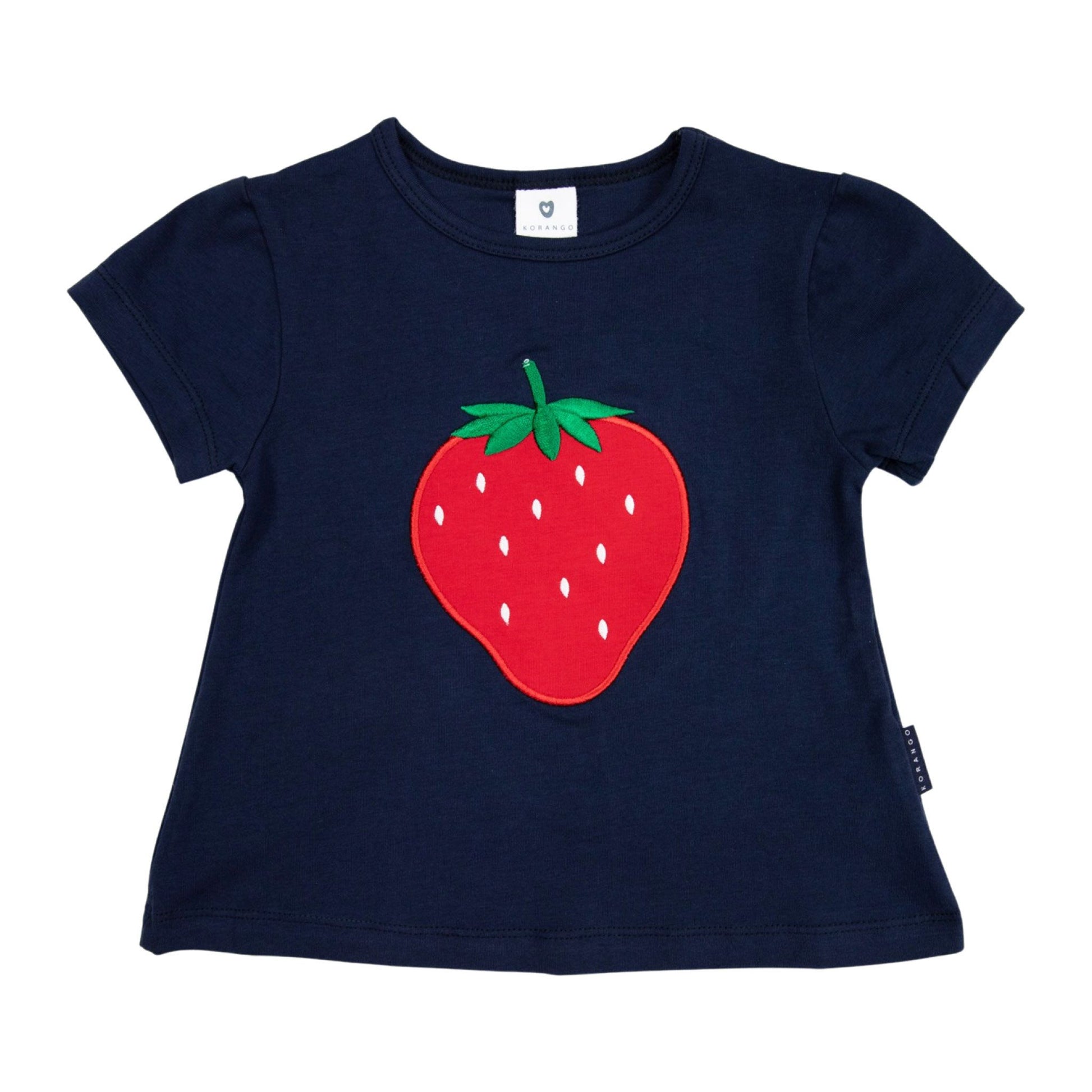 Strawberry Applique Swing Top Navy - Little Hero Kids