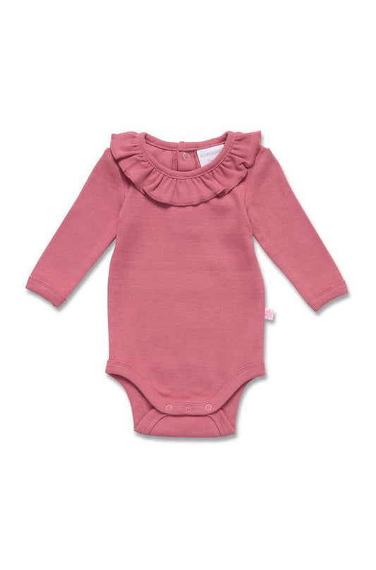 Raspberry Frilled Long Sleeve Bodysuit - Little Hero Kids